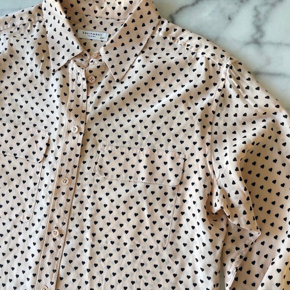 Equipment Silk Heart Print Blouse - Picture 8 of 13